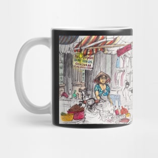 Hanoi market scene sketch Mug